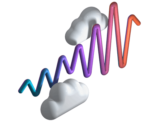 A 3d example of two clouds with a wire inbetween