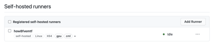 registered cml runner github